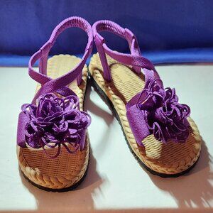 Brand new purple sandals sz 36 sz 6 bow NWOB